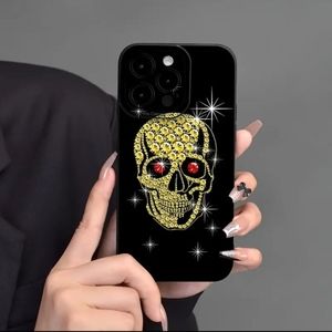 Gold Skeleton Pattern Silicone Phone Case For iPhone 14 Pro Max - BLACK- SALE